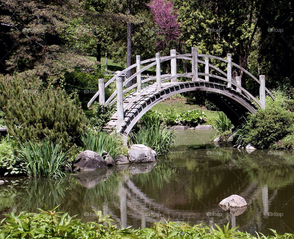 summer bridge reflection peaceful by landon