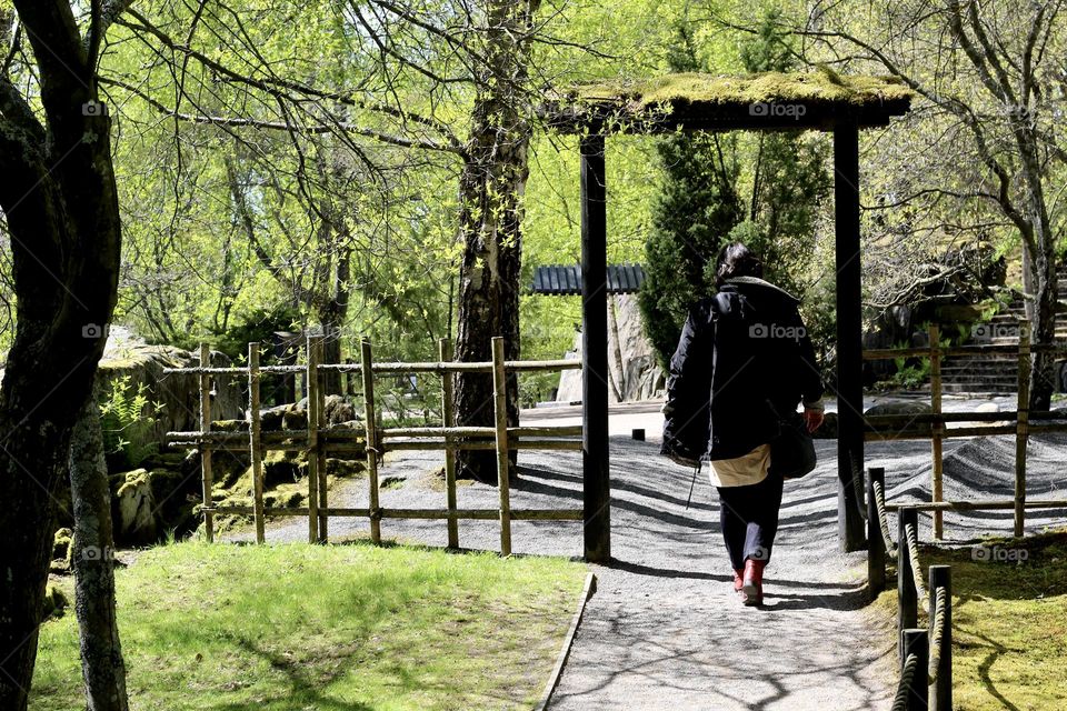For a walk at Japanese garden at Roihuvuori, Helsinki, Finland