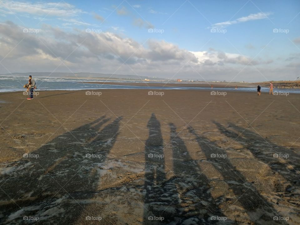 Gathering on the beach.