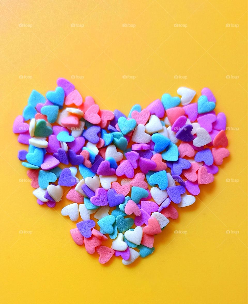 colour heat on a yellow background color love