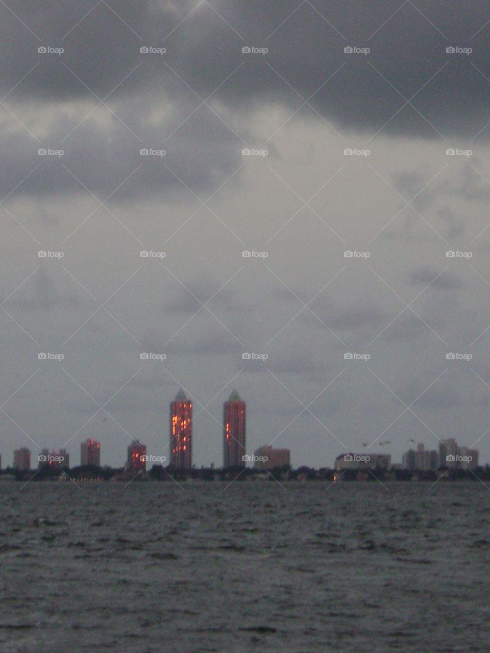 Miami Beach twillight. Biscayne Bay twillight