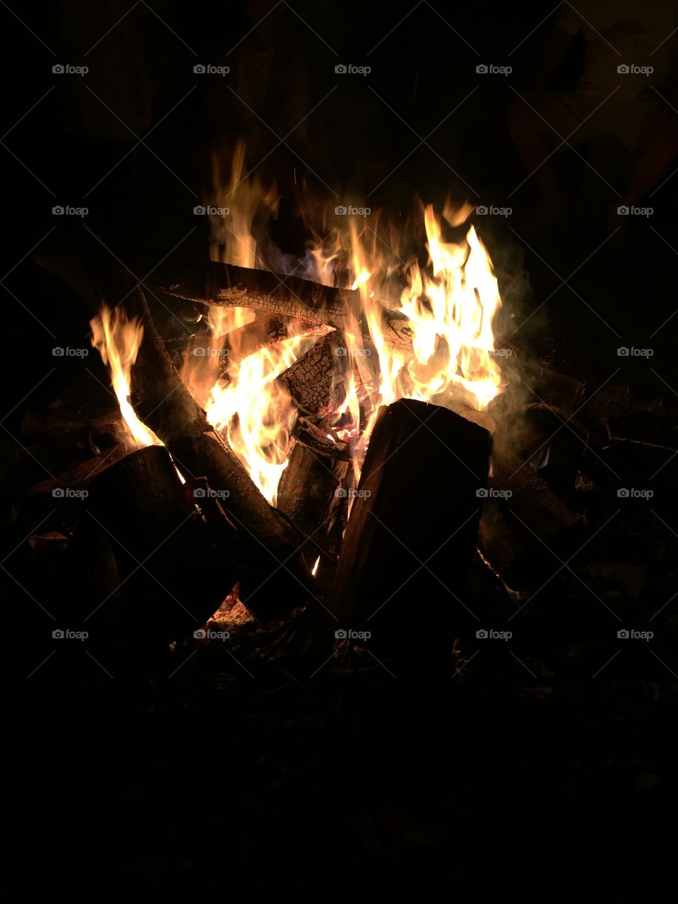 Beautifully done campfire at night 