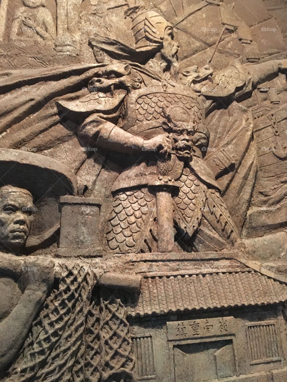 Chinese Warrior Sculpture at Shenzhen Museum - China