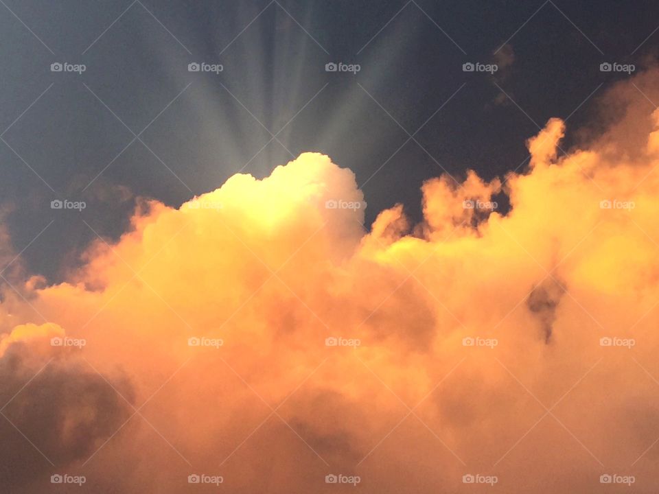 Sunrays at sunset. Sunrays at sunset