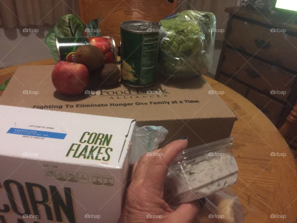 Healthy food from the food bank.