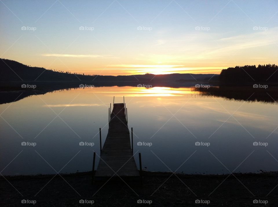 Sunset view of lake