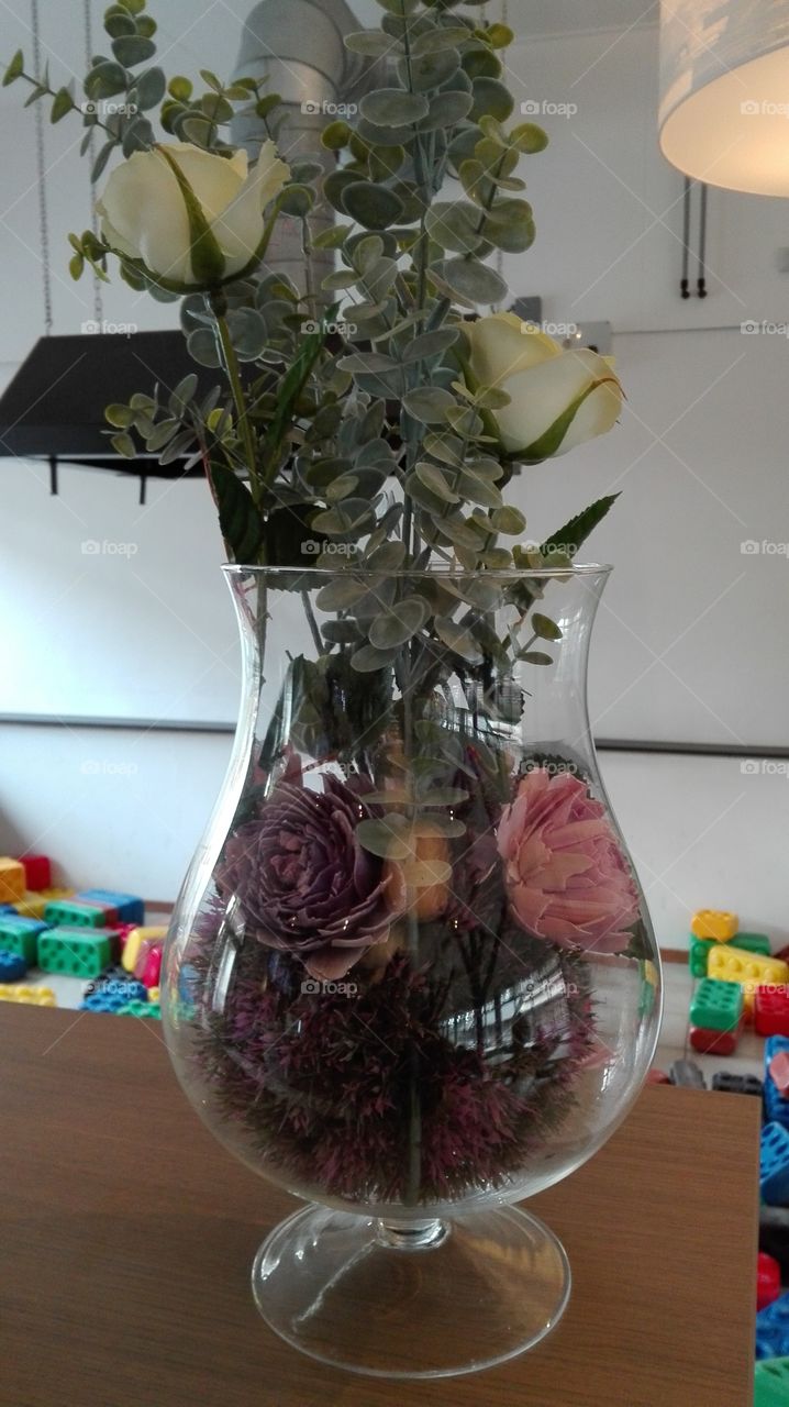 A beautiful vase with flowers.