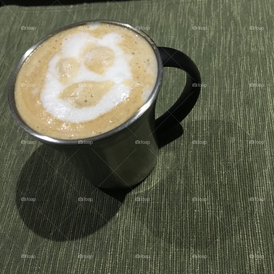 Smiley coffee foam latte