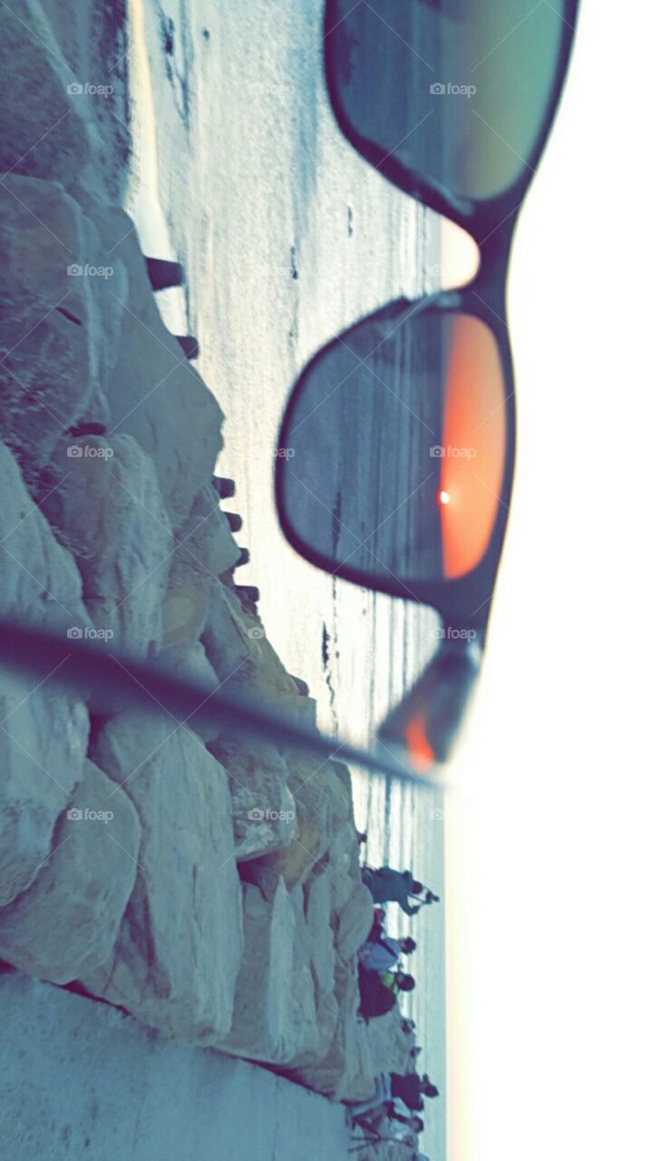 Sunset thru glasses