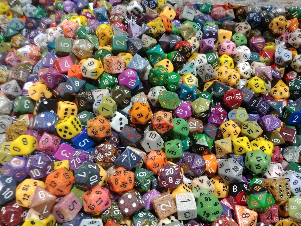 Lots of dice for gaming