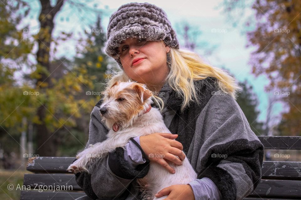 A lady and a dog- Portrait