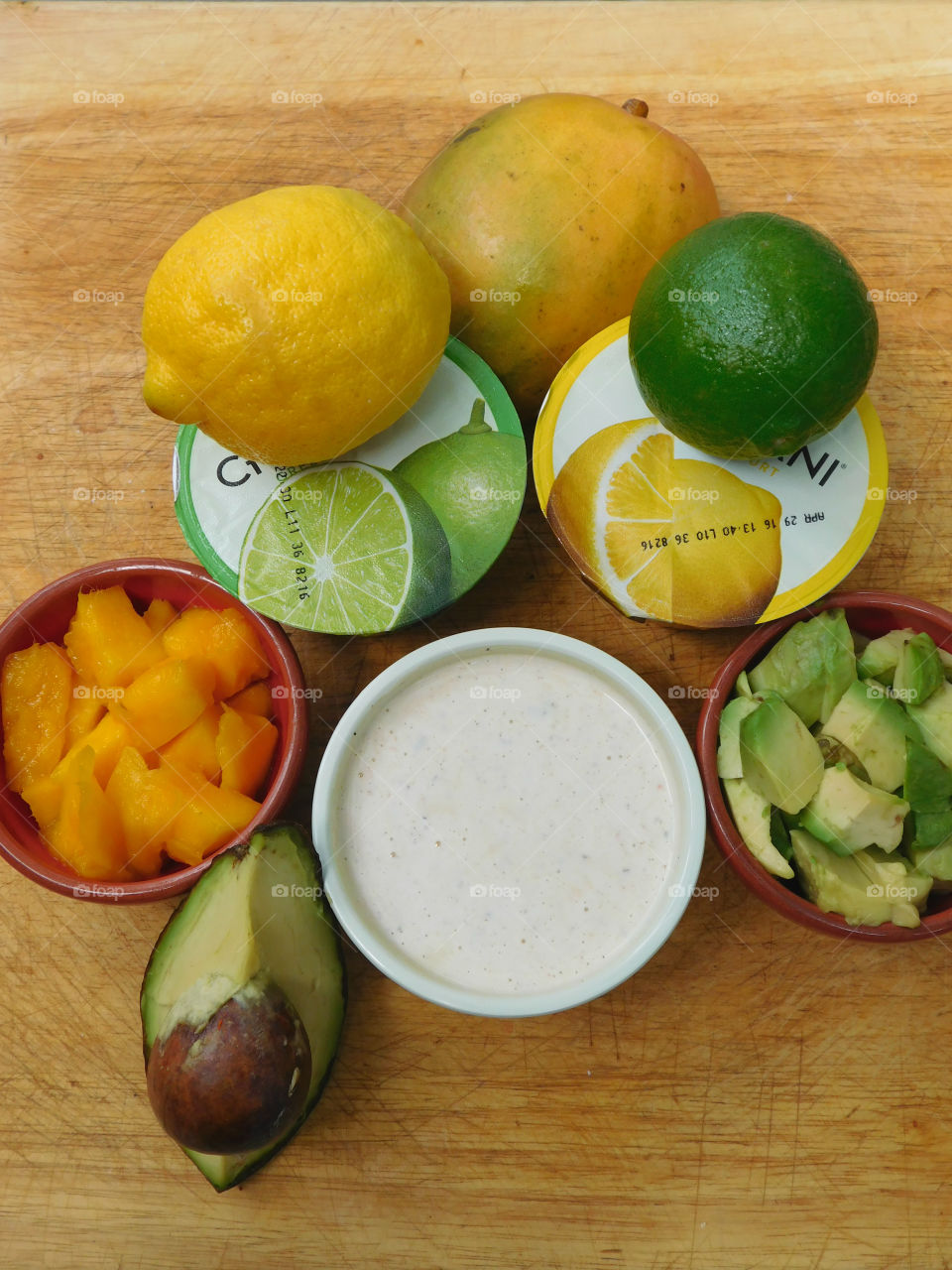 Illustration of Chobani Flat Lays, the perfect addition to any smoothie, creation or frozen treat!