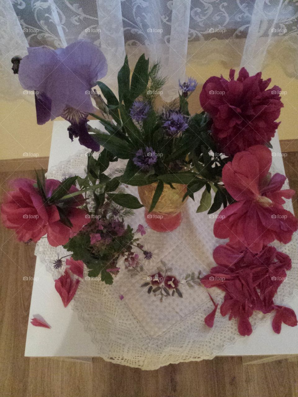 flowers on the table