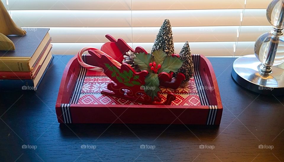 Holiday Tray with Decorative Props