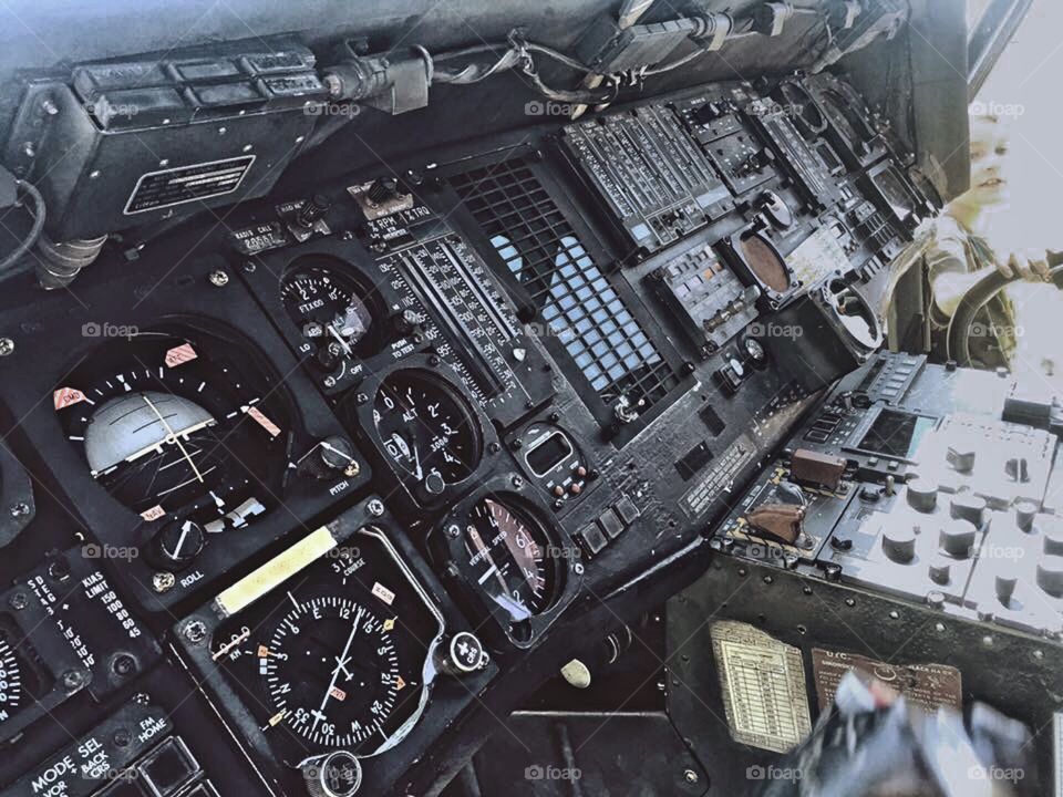Inside of helicopter 