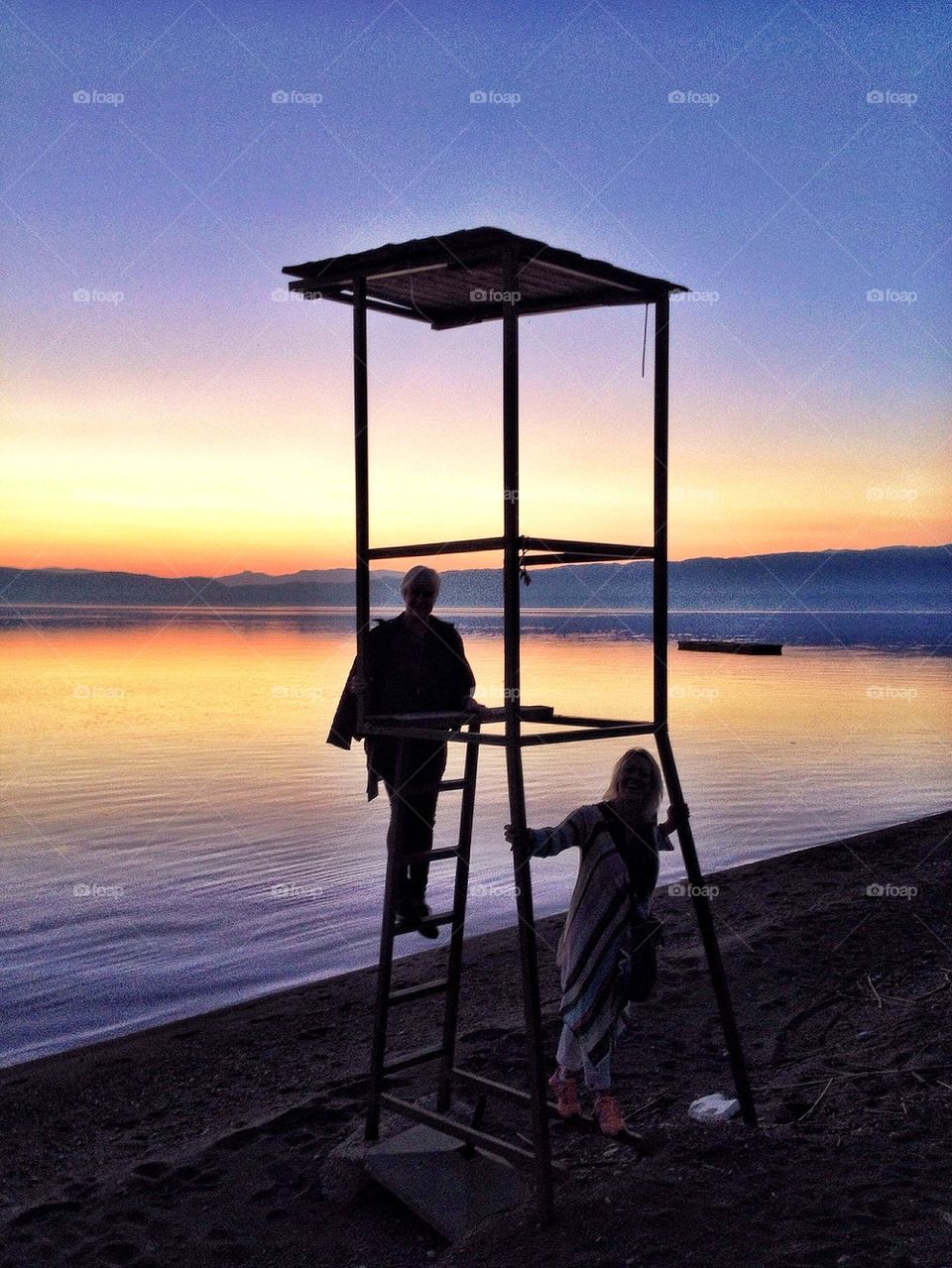 Girls by the lake