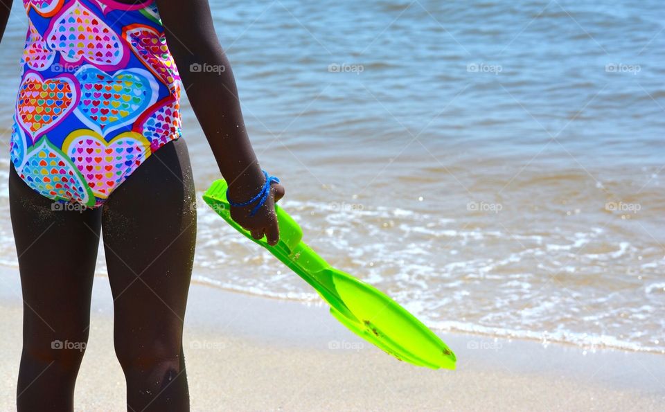 Girl with green shovel