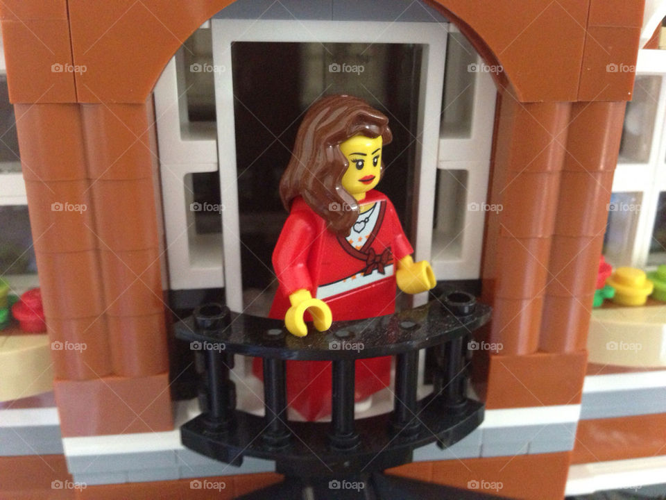 A woman on a balcony