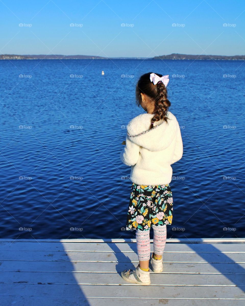 the girl and all the blues around her