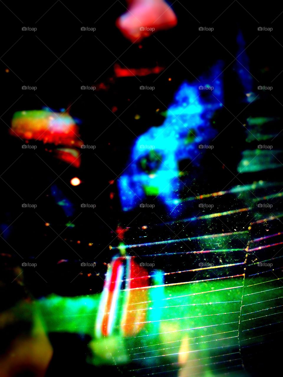 Spider web over the reflection in a window. 