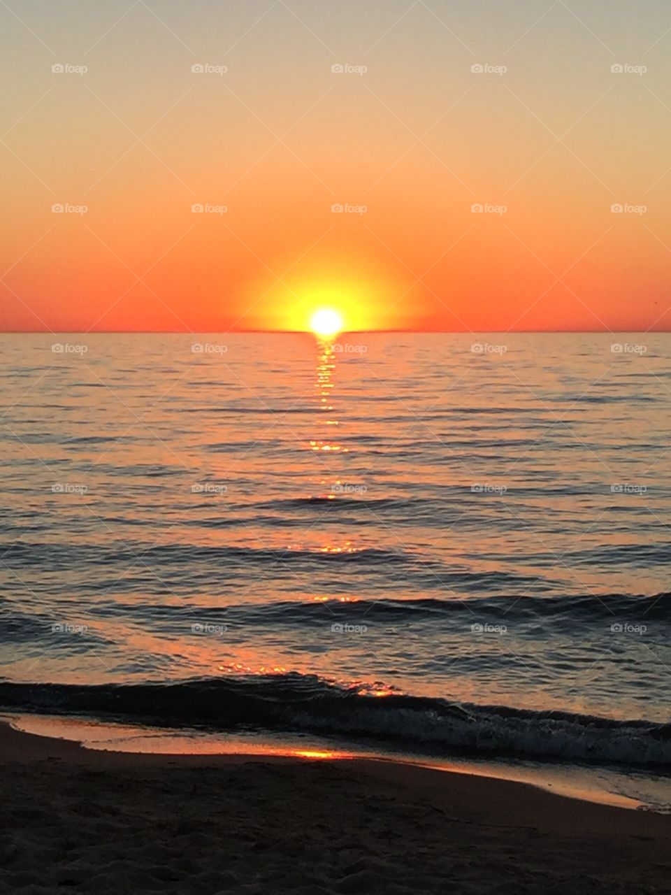 Sunset on Lake Michigan at Saint Joseph 