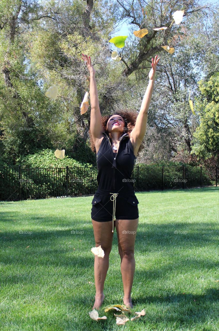 Enjoying the simple pleasures of nature at a park