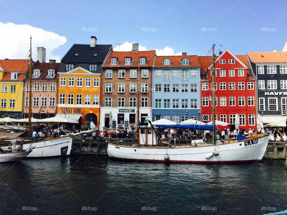 Boats by the harbor in Copenhagen!
