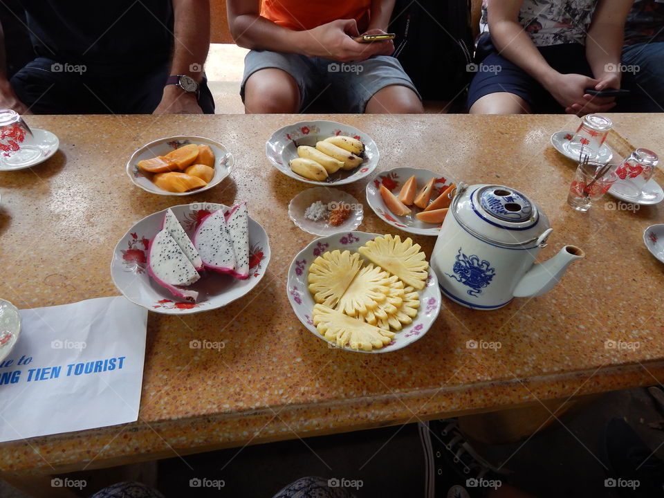 Fruits and teas offered in Vietnam 