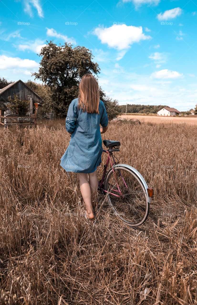 girl and bicycle