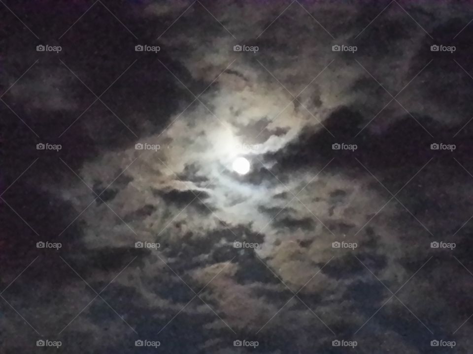 the moon on a cloudy night