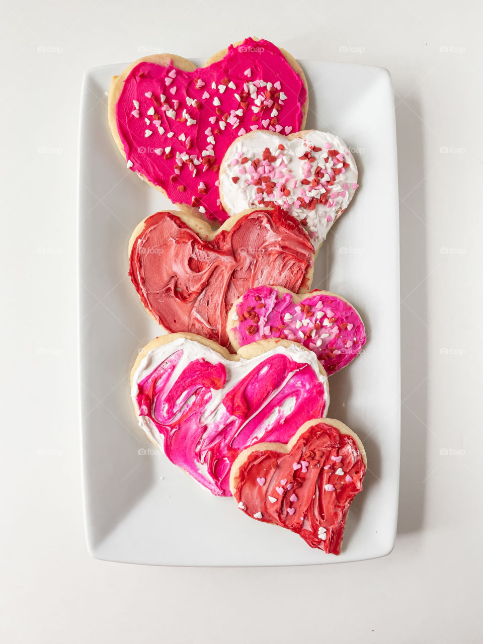 Vibrant heart shaped sugar cookies 