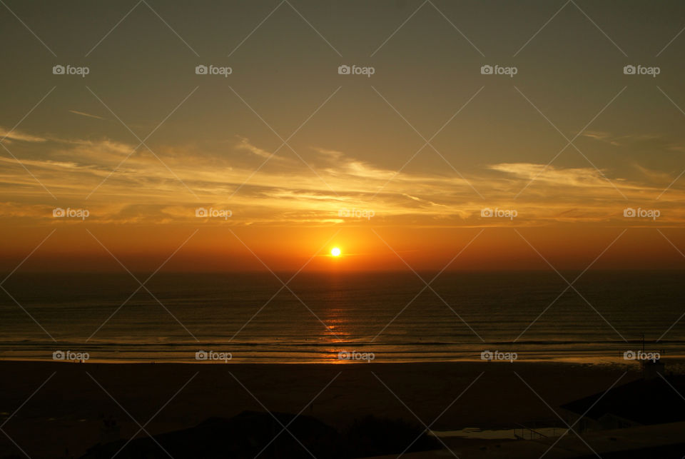beach sky red sunset by angeljack