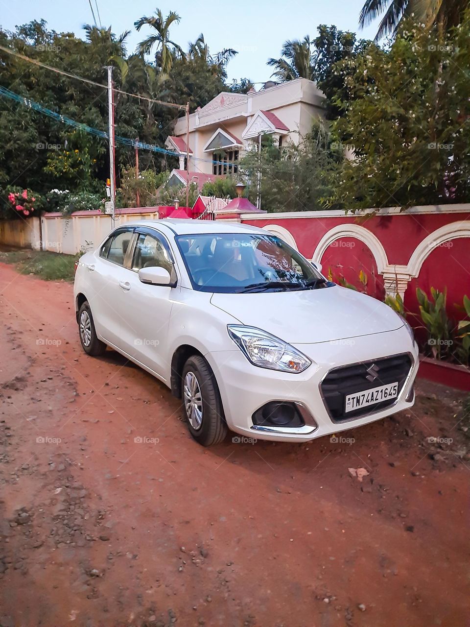 White Car in a Street