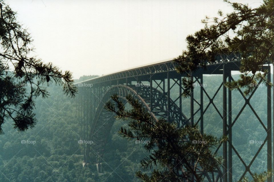 New River Gorge bridge. West Virginia New River Gorge steel arch bridge