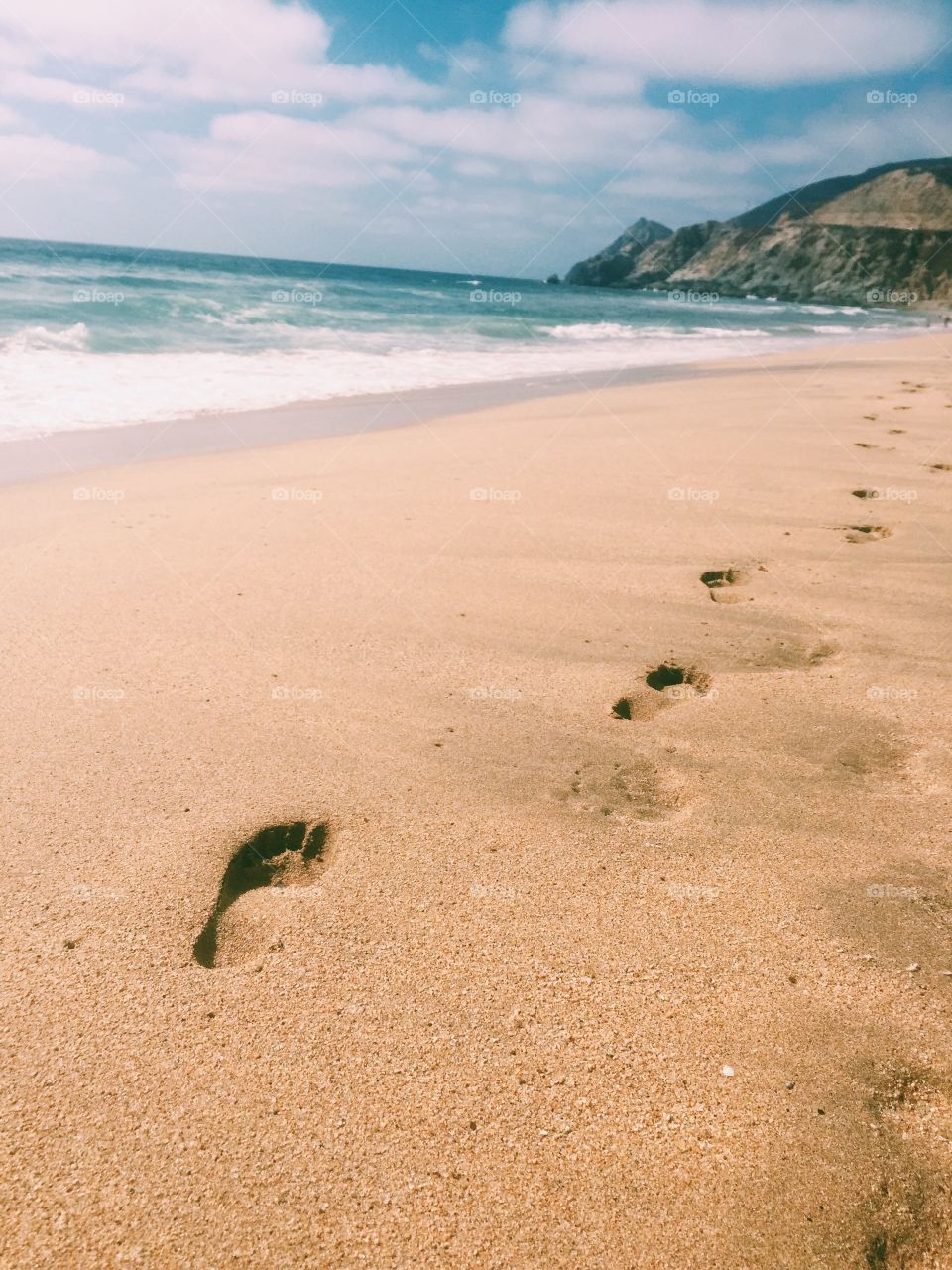 Footprints on the beach