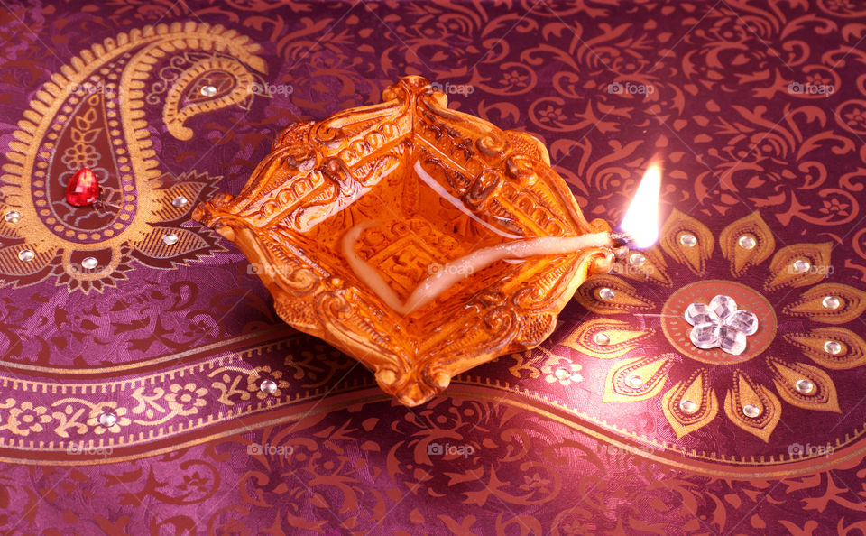 Indian festival Diwali diya oil lamp