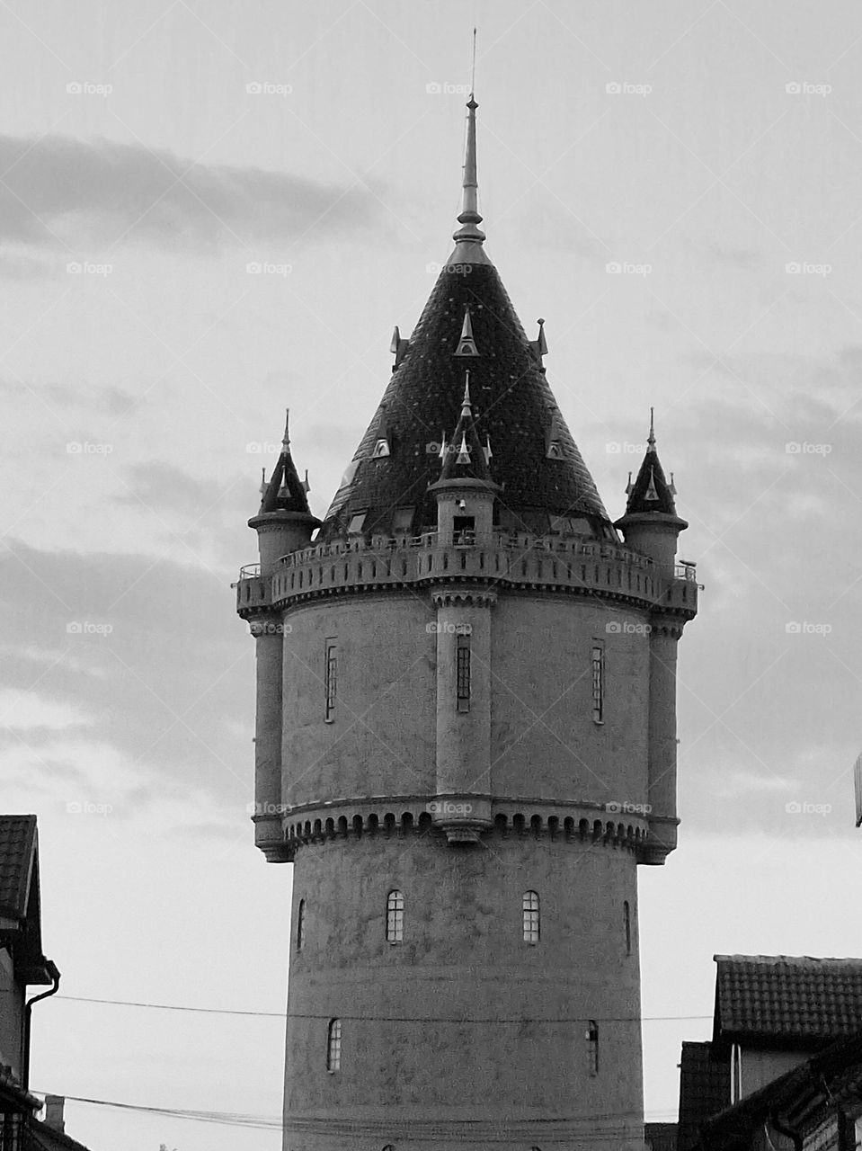 Severin tower in black and white