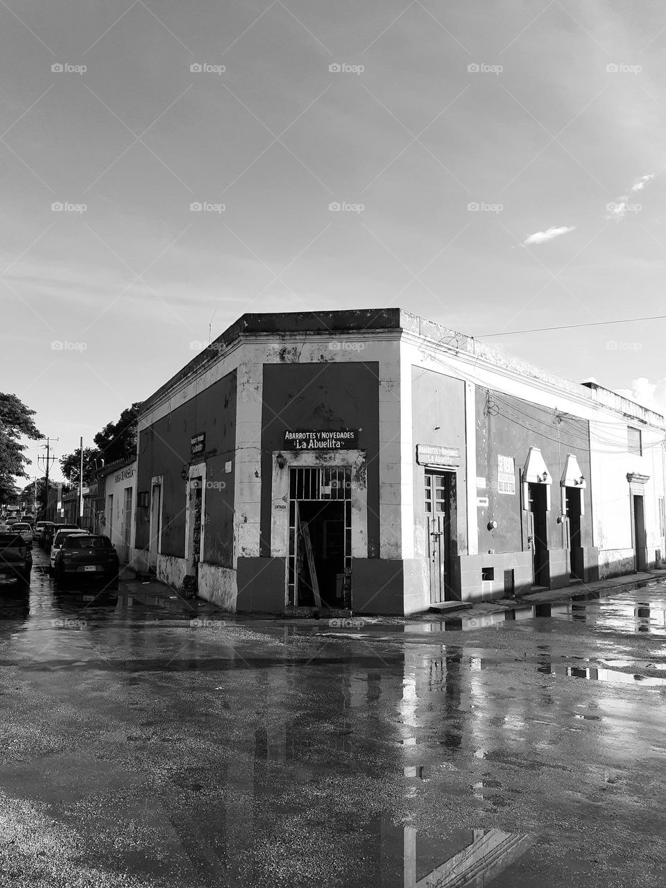 casona antigua en blanco y negro