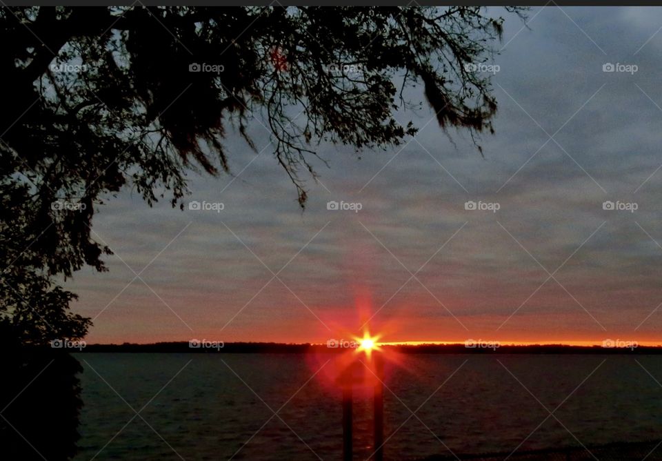 Sunrise with the sun beaming like a star