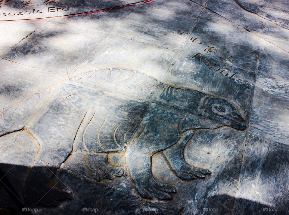 Carved ground on stone in Zhangjiajie national park China 