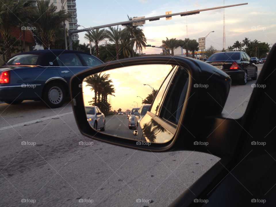car sunset traffic mirror by all4nyny