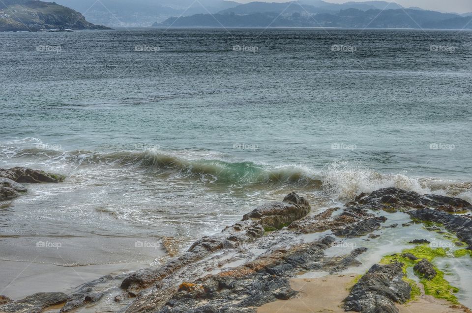 Breaking Waves. Breaking waves at Montalvo beach, Galicia