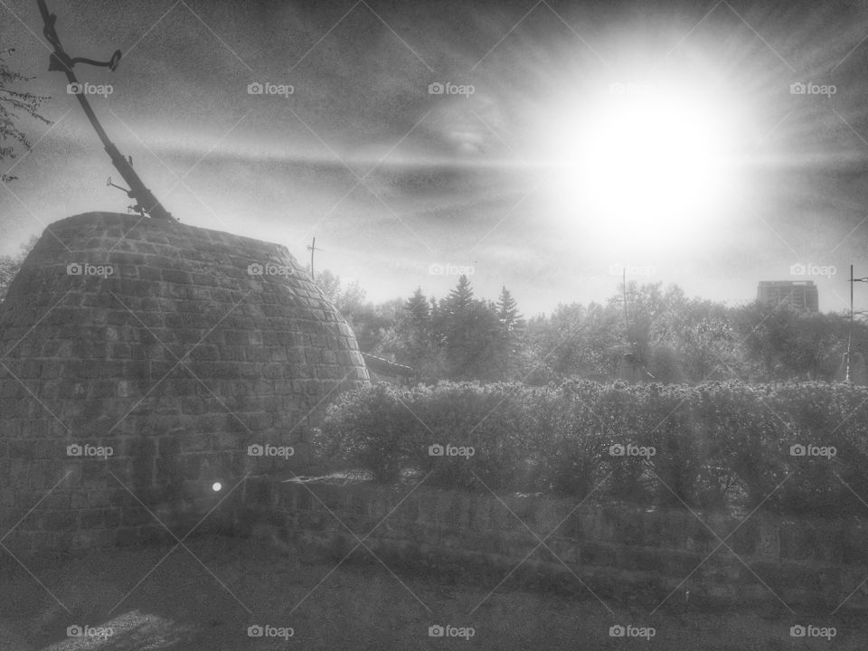 Black and white, monuments 