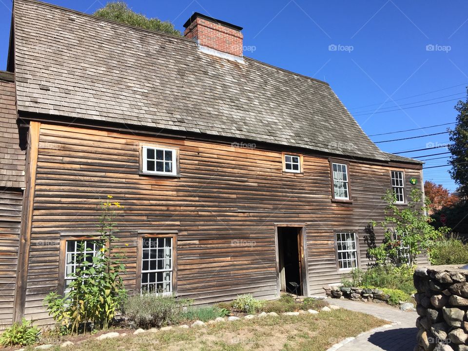 Historic Fairbanks House, oldest surviving timber-framed house in US, Dedham, Massachusetts. 
