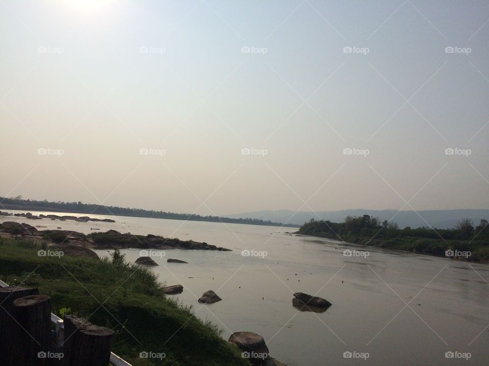 Sunset in Mekong river