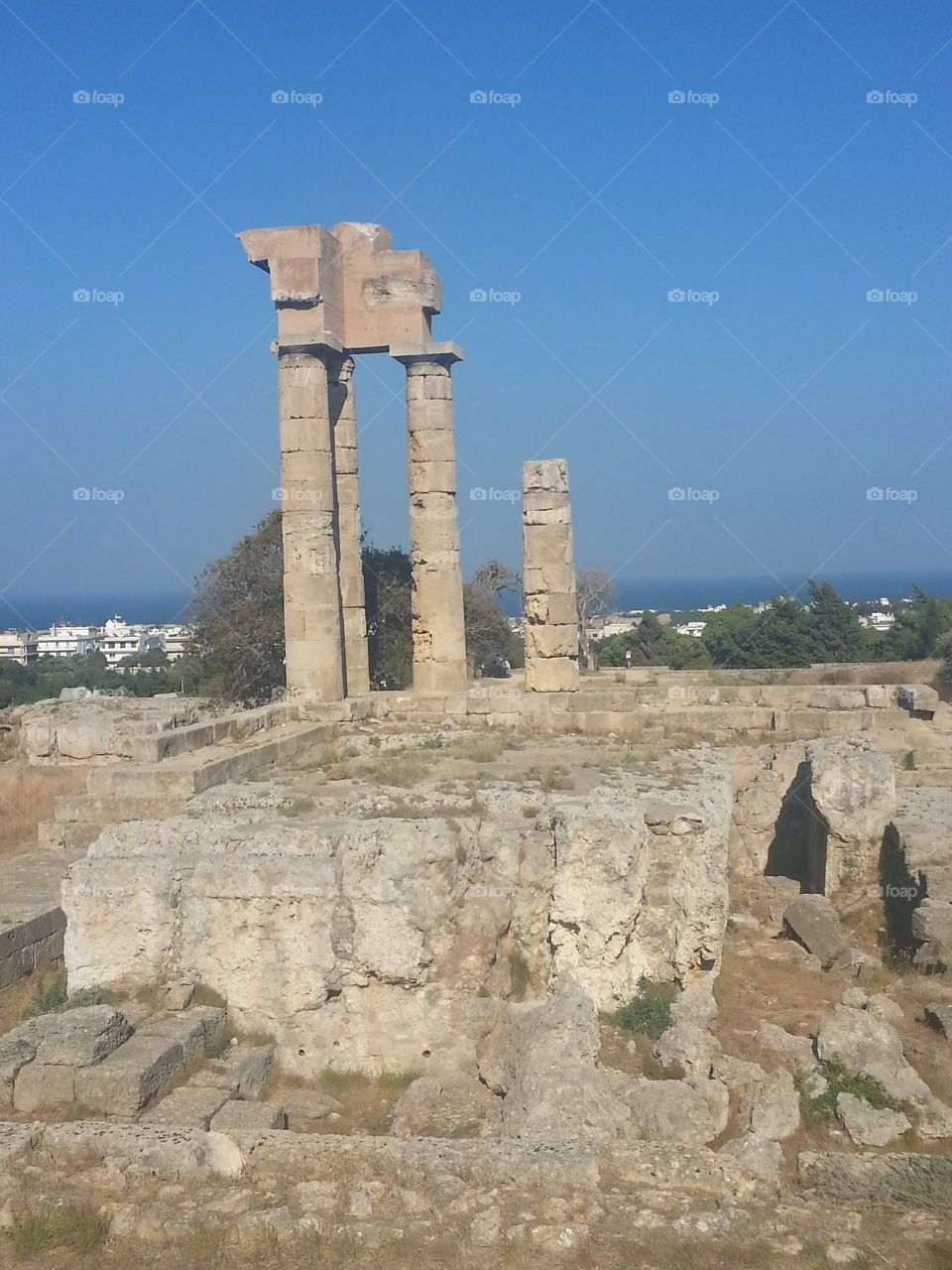 ancient acropolis. the famous acropolis of Rhodes.. me and my girlfriend climbed a hill to catch this beauty