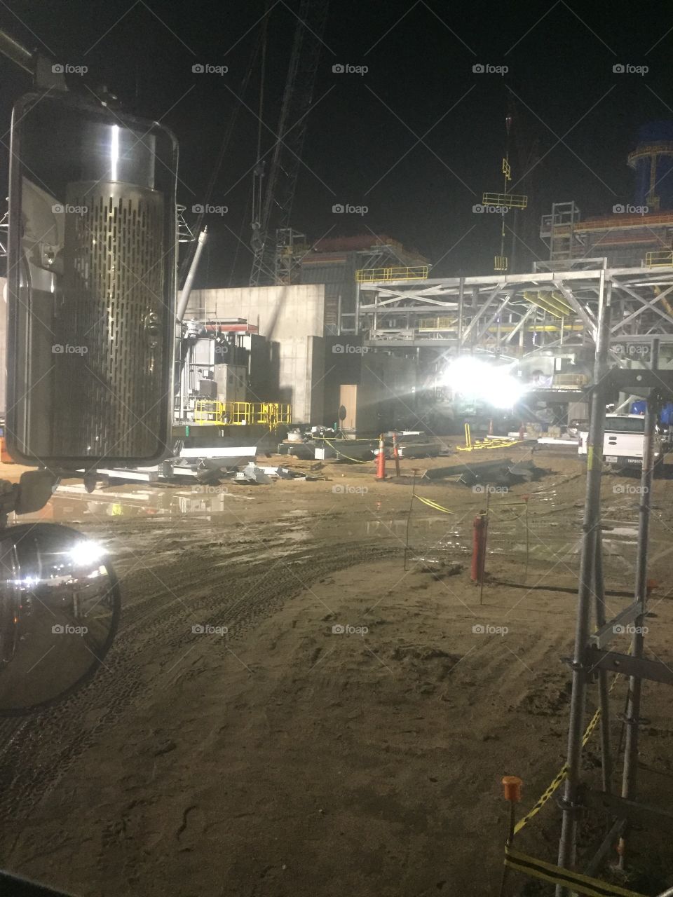 Crystal River, Florida, LNG Power plant Construction Oct/2017 to Dec/2017 between the power blocks with handrails being set.