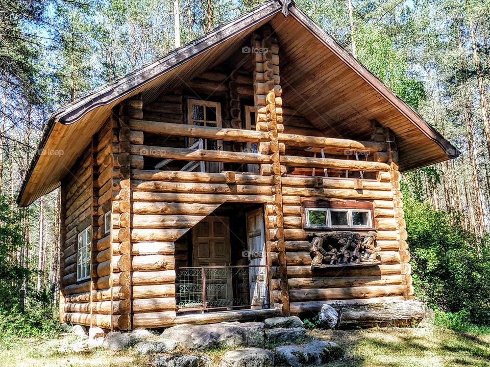 Hut for relaxation. (Lithuania, Druskininkai, July, 2019).