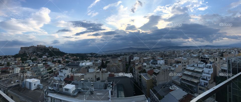 Panorama of Athens downtown 