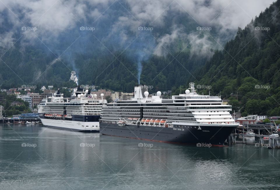 Cruise ships docked in Juneau